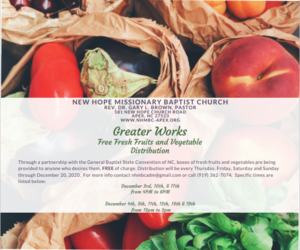 GREATER WORKS" FRUITS & VEGETABLES DISTRIBUTION PARTNERSHIP