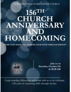 Worship Service - 156th Church Anniversary and Homecoming celebration